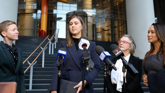 Ms Higgins speaks to the media after a meeting with Scott Morrison at the Commonwealth Parliamentary Offices in Sydney. Picture: NCA NewsWire / Damian Shaw