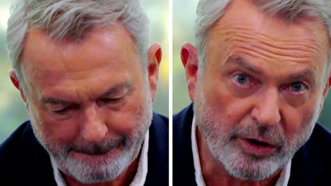 Sam Neill breaks down in tears during the premiere of The Assembly. Picture: ABC