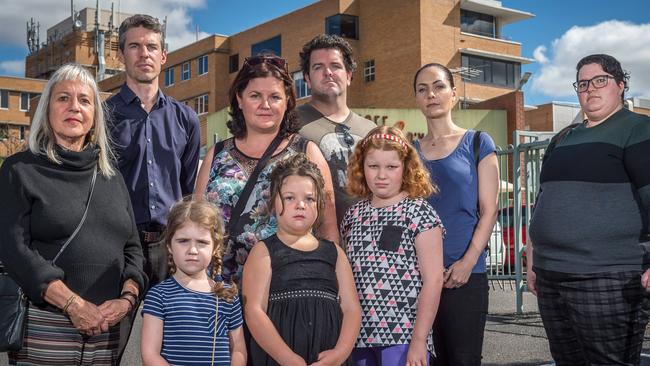 Community campaigners at the front of the Footscray Hospital last year calling for more funding. Picture: Jake Nowakowski