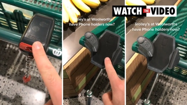 Shopper spots new feature on Woolies trolleys