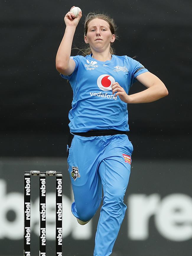 Darcie Brown during the WBBL match between Adelaide Strikers and the Sydney Thunder. Picture: Mark Metcalfe/Getty Images