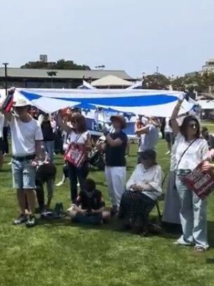 Thousands of Israel supporters at Moore Park. Picture: Tamaryn McGregor