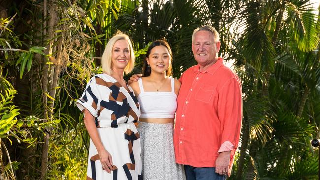 Northern Territory Administrator Vicki O'Halloran with her husband Craig and their daughter Coco. Ms O'Halloran has been made an Officer of the Order of Australia