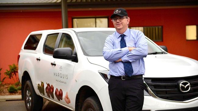 NEW LOOK: Marquis Macadamia CEO Larry McHugh in Bundaberg at the rebranding launch.