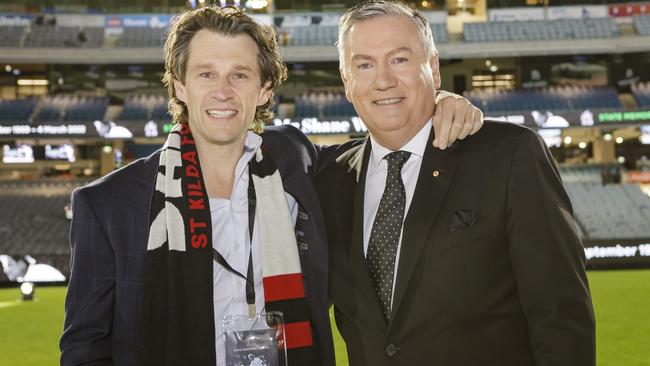 Luke Tunnecliffe and Eddie McGuire ahead of Shane Warne’s State Memorial organised the event.