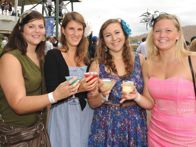 Christina Espada, Maxi Schwarz, Stacey Weinstock and Henriette Horjen at the 2011Townsville Ladies Day Races held at the Cluden Race Track