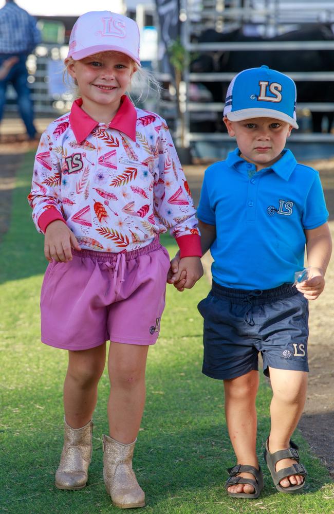 Kids modelling Little Spurs clothing during Beef Week 2024.
