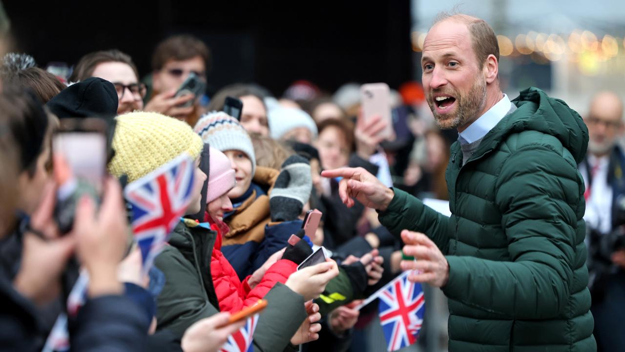 Prince William takes selfies in THAT puffer jacket with wellwishers ahead of a visit to the Estonian Cleantech Association in Tallinn, Estonia. Picture: Chris Jackson/Getty Images