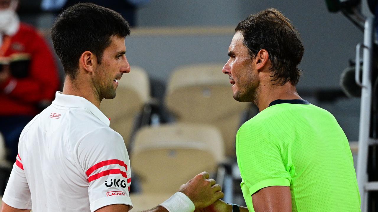 Rafael Nadal is tired of the Novak Djokovic controversy. Picture: MARTIN BUREAU/AFP