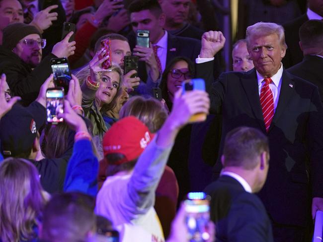 President-elect Donald Trump arrives at a rally ahead of the 60th Presidential Inauguration, Sunday, Jan. 19, 2025, in Washington. (AP Photo/Evan Vucci)