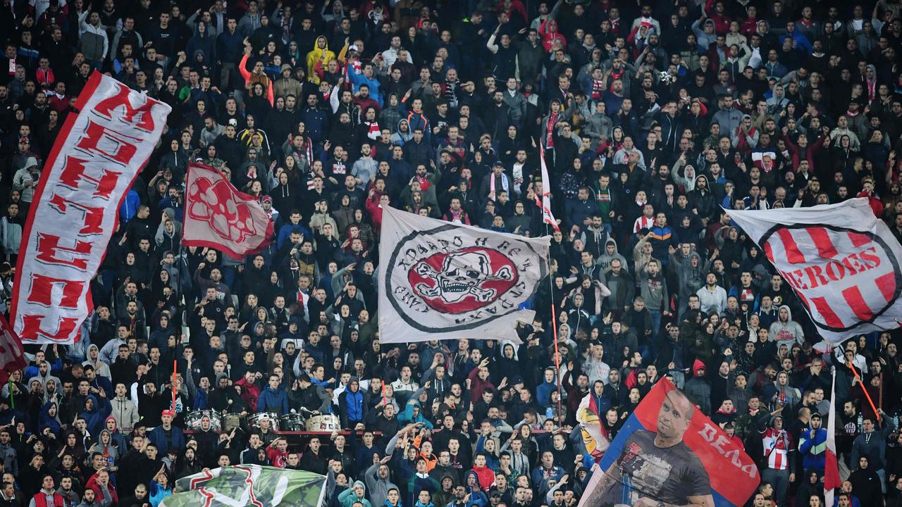 Red Star Belgrade's supporters cheers prior to the UEFA Champions League Group C second-leg football match against Liverpool FC. Picture: AFP