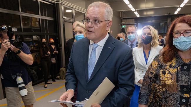 It’s “business as usual” in Scott Morrison’s corner. Picture: Jason Edwards