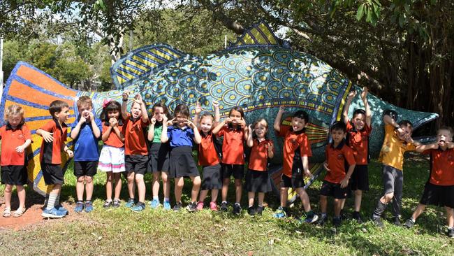 WANGURI PRIMARY SCHOOL Transition Mueller pulling silly faces for their Fabulous First Years Picture. Picture: Freya