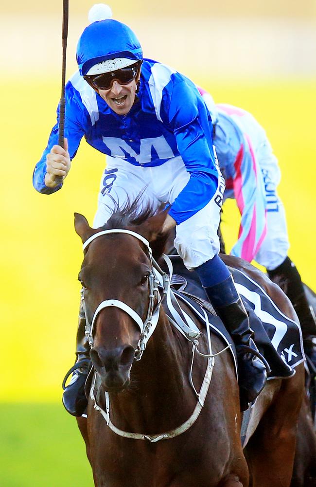 Crowd-pleasers Winx and Hugh Bowman don’t let the masses down with a memorable Doncaster Mile victory. Picture: Jenny Evans