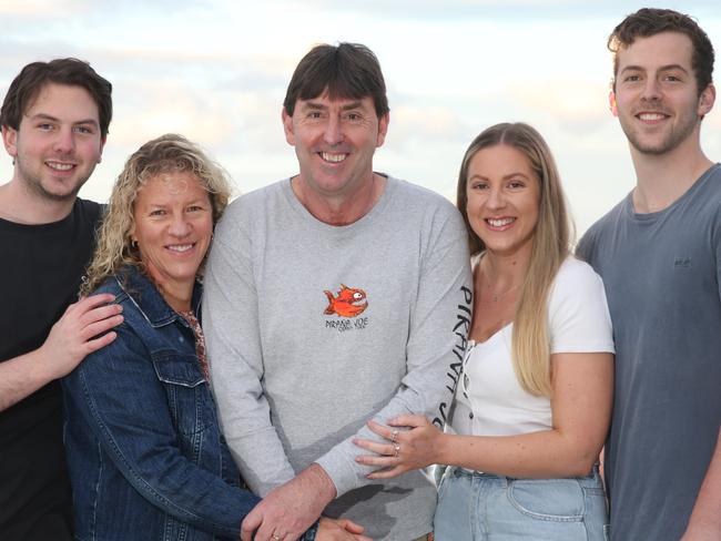 Andy and Jenny Brittain with children Tom Brittain, Miranda Brittain and Jack Brittain. For more than 10 years Andy has helped at risk Geelong youth back onto the straight and narrow.  Picture: Peter Ristevski