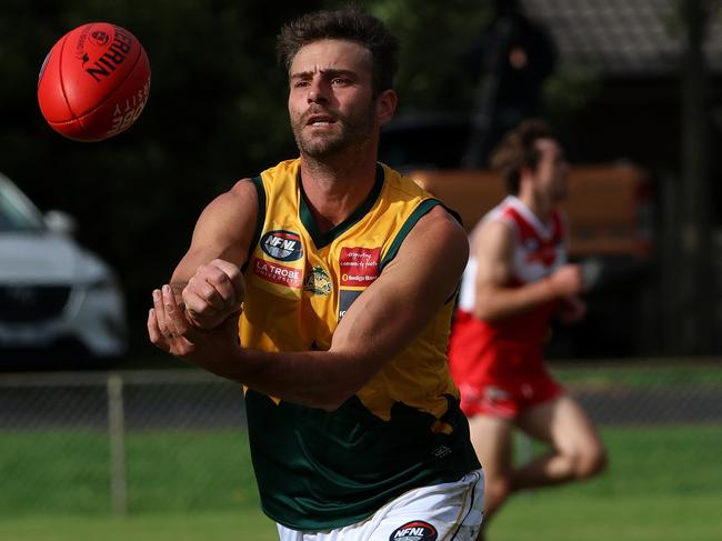 NFL footy: Lalor v Kinglake: Rohan King of Kinglake at Lalor Reserve, on Saturday, May 6, 2023 in Lalor, Australia.Picture: Hamish Blair