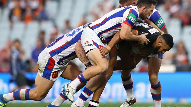 Josh Addo-Carr in action for the Tigers at the weekend.