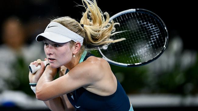 Teenage star Emerson Jones could’ve hardly received a tougher first-round opponent in her senior grand slam debut, drawing world No.6 Elena Rybakina. Picture: Mark Brake / Getty Images