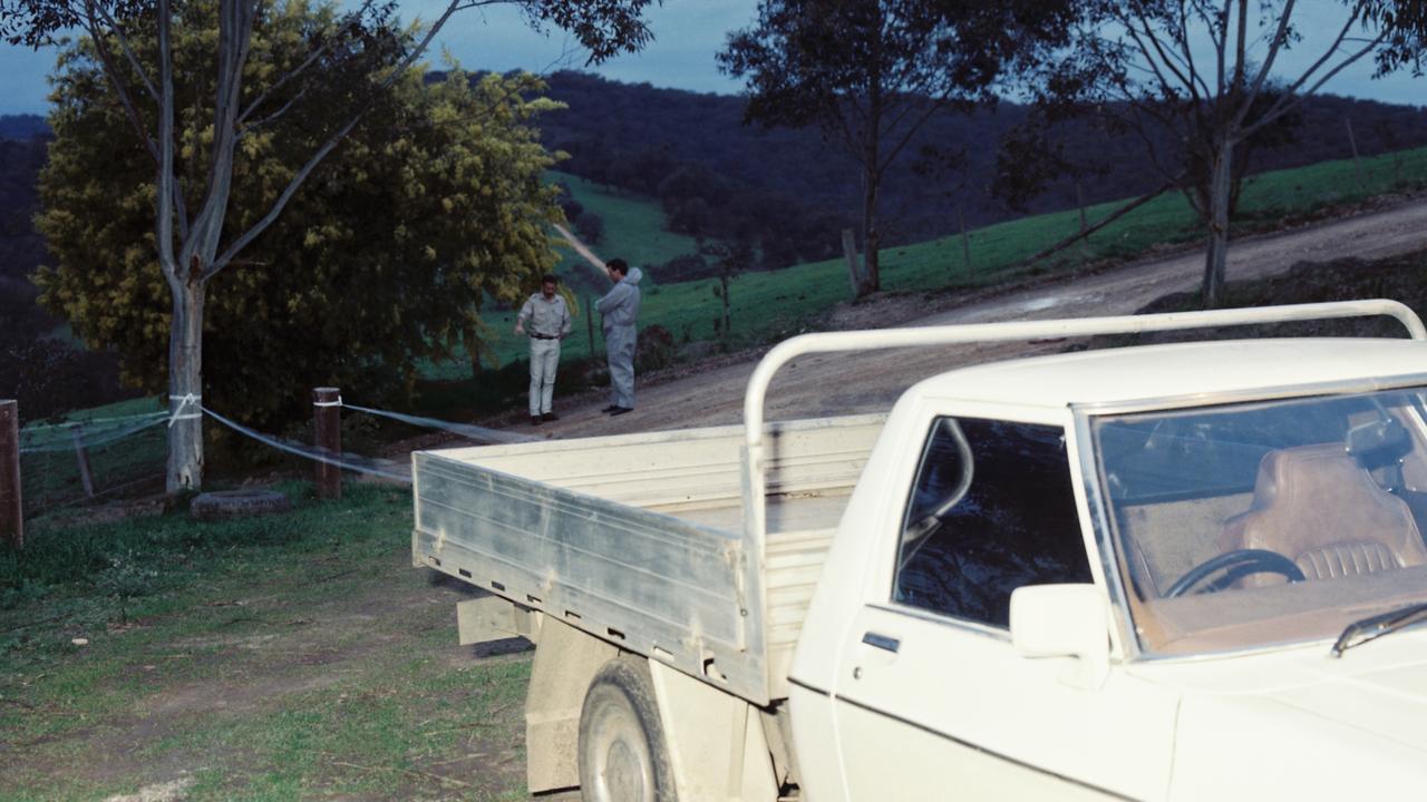 The crime scene after the murders of Michael Schievella and Heather McDonald.