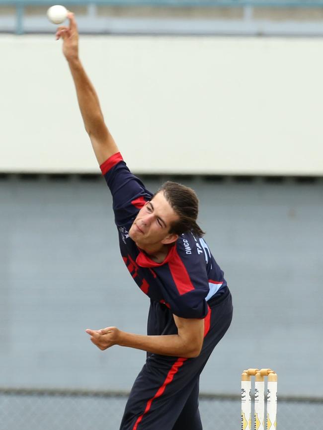 Premier: Dandenong bowler Braden Taeuber. Picture: Stuart Milligan