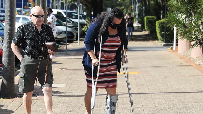 Joanne Portese arrives at the Cairns courthouse with a relative. Picture: Brendan Radke