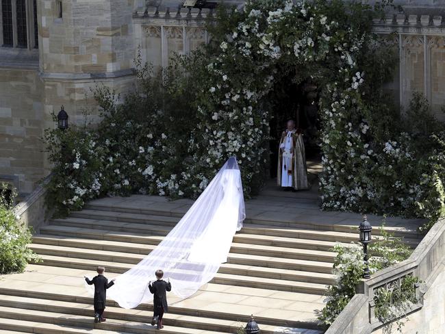 The scene outside St George’s Chapel. Picture: AP