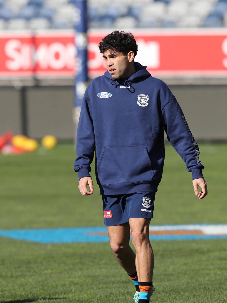 Tyson Stengle at training on Friday. Picture: Alan Barber