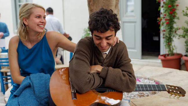 Thea Sofie Loch Næss as Marianne Ihlen and Alex Wolff as Leonard Cohen in 'So Long, Marianne' Nikos-Nikolopoulos-Redpoint