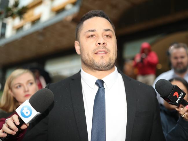 Disgraced NRL star Jarryd Hayne, pictured during one of his three rape trials, will challenge guilty verdicts in the NSW Court of Criminal Appeal on Wednesday. Picture: NCA NewsWire / Christian Gilles