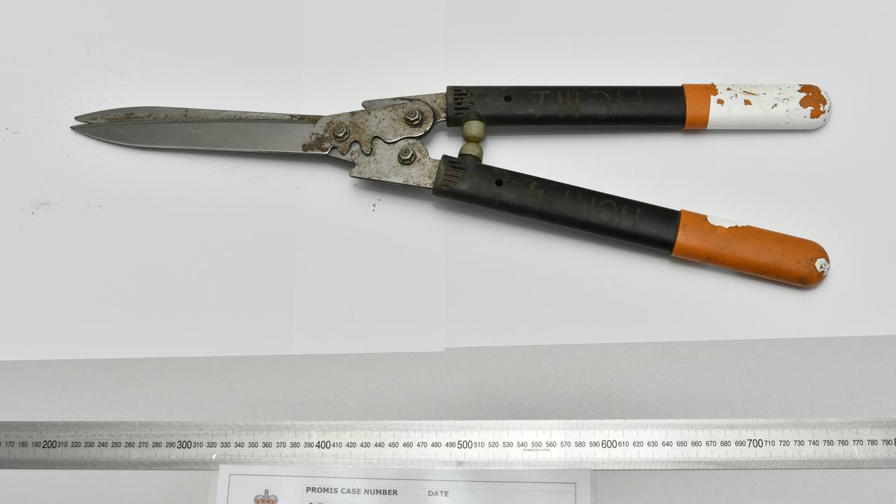 A photo of the garden shears that convicted terrorist Momena Shoma tried to stab a fellow inmate with at Dame Phyllis Frost Centre on October 30, 2020. Supplied