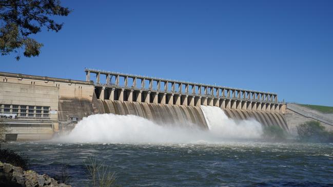 Hume Dam spillway in September last year. Picture: NCA NewsWire/Simon Dallinger