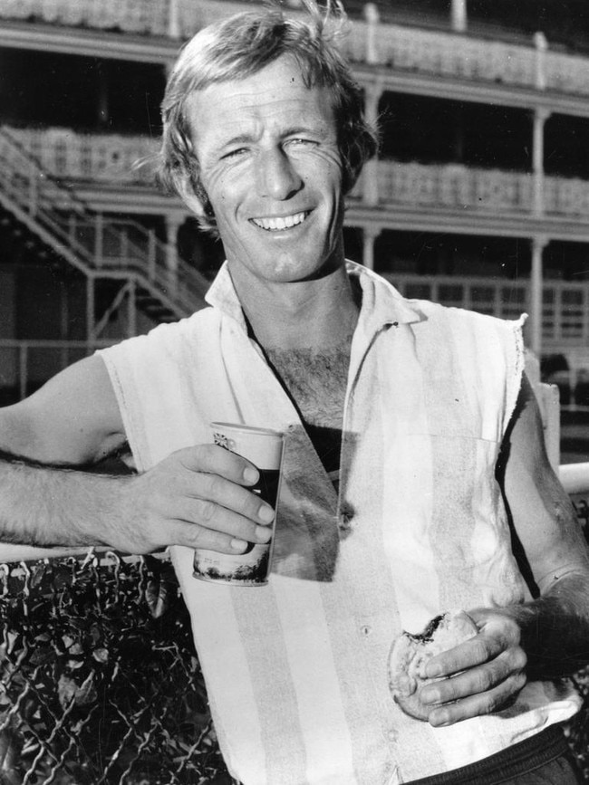 It doesn’t get much more Aussie than Paul Hogan smashing a can of beer and meat pie.