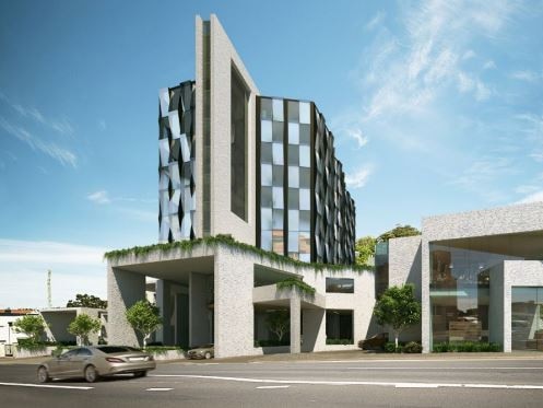 Render of JAC Group's proposed 12-storey Gorge Hotel on Paterson St, Launceston. Picture: Commercial Project Delivery
