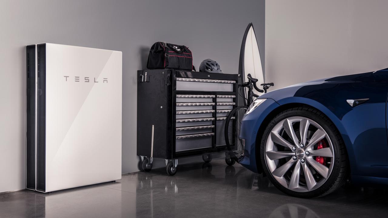 Home batteries such as Tesla's Powerwall can store energy for electric cars.