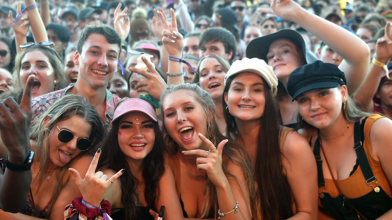 Townsville Groovin the Moo. Part of the crowd in front of the main stage. Picture: Evan Morgan