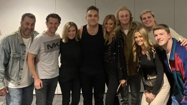 Robbie Williams with Jackson Warne and friends.