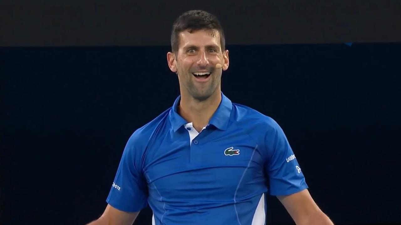 Novak was surprised. Photo: Channel 9