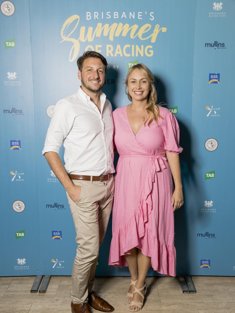 Adrien Dumont and Jess Dixon at Brisbane's Summer of Racing Launch at The Calile Hotel on November 19, 2020. Socials: Damien Anthony Rossi Pictures: Jared Vethaak