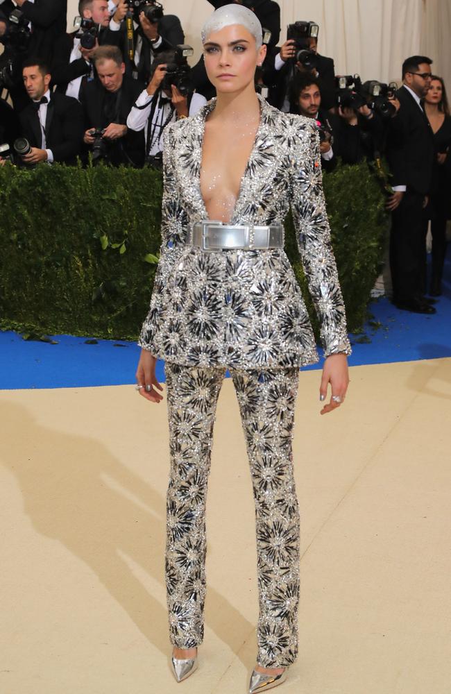 Cara Delevingne looks like she came straight from the set of the movie Valarian.