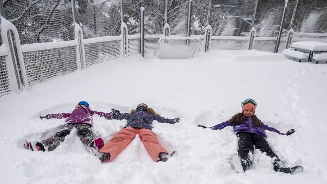 A group of children have fun in the snow at Falls Creek. Picture: Falls Creek.