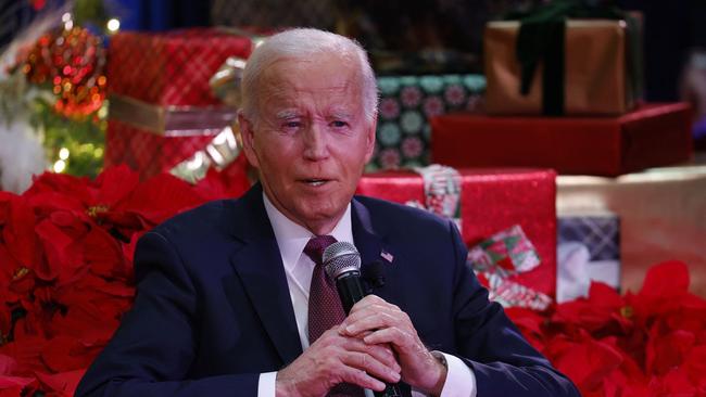 US President Joe Biden pictured during a holiday visit to a children’s hospital in Washington this week. Picture: AFP