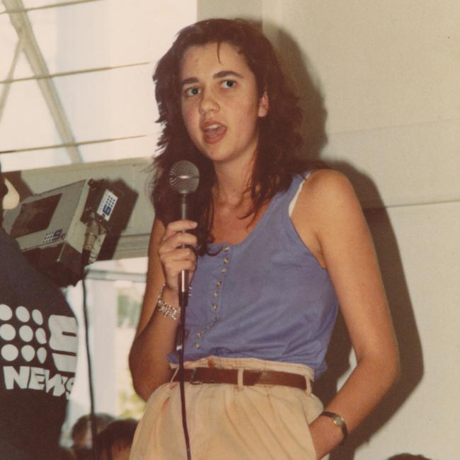 Annastacia Palaszczuk was active in politics from a young age, seen here at UQ in 1989.