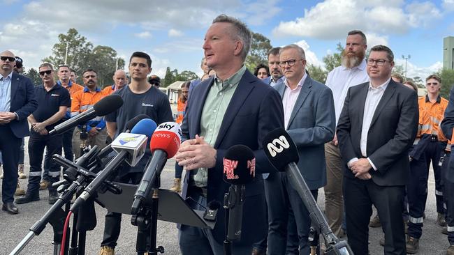 Prime Minister Anthony Albanese and Climate Change and Energy Minister Chris Bowen visited the Hunter Valley in March to announce the Liddell Power Station, near Muswellbrook, will be developed as a solar manufacturing hub. Picture: PMO