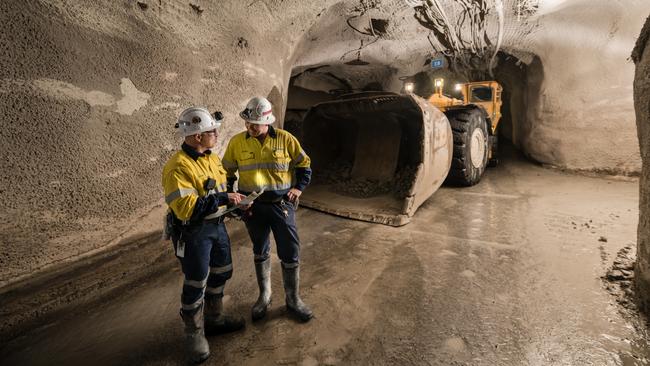 Workers at the underground mine. Picture: Newmont Cadia Website