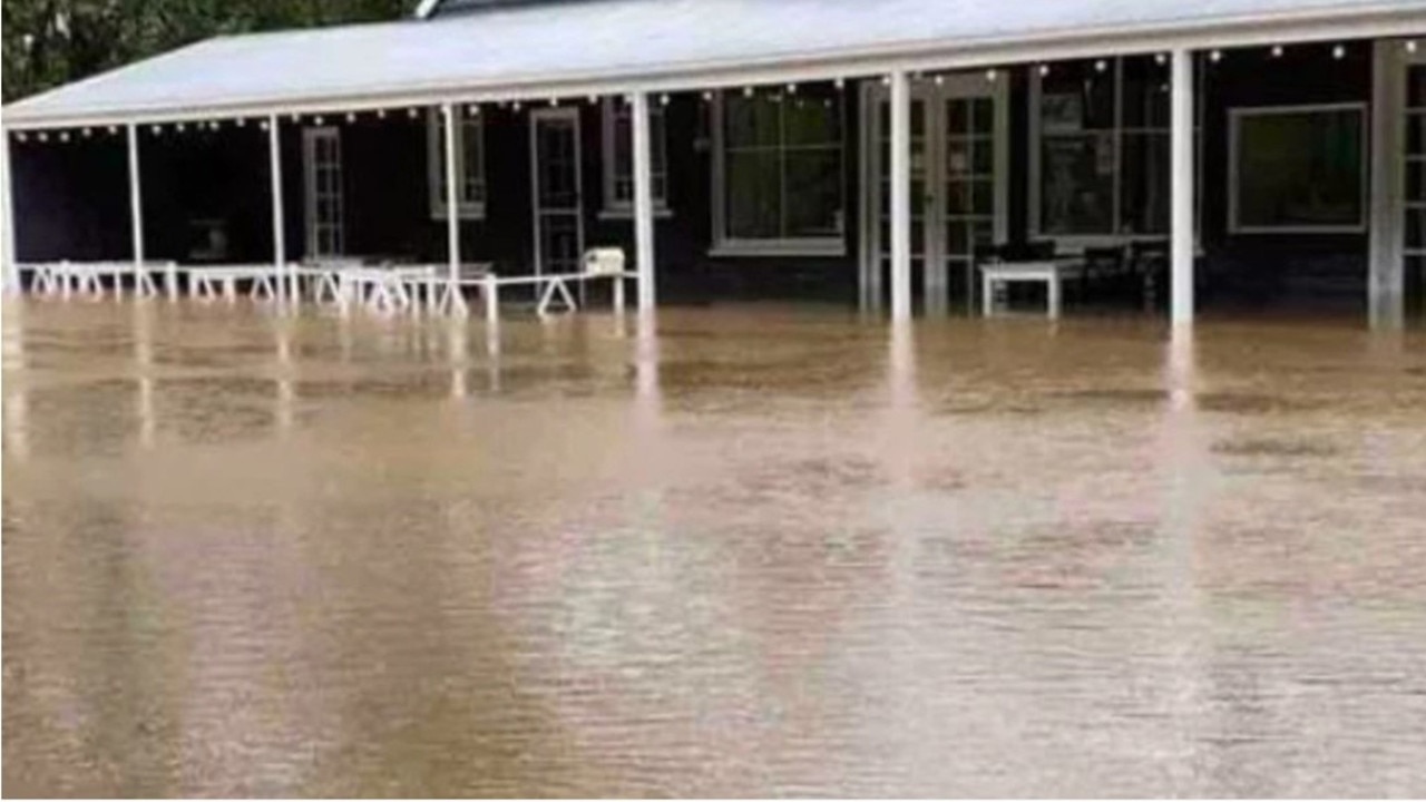 A building in Woolooga in Queensland during the 2022 floods.