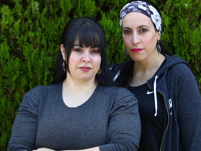 Dassi Erlich, left, with her sister Nicole Meyer. Picture: Aaron Francis/The Australian