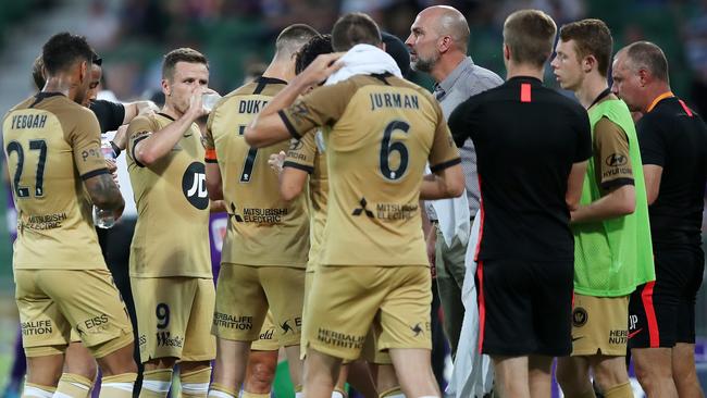 Teams are given drinks breaks when temperatures exceed a certain level. Picture: AAP