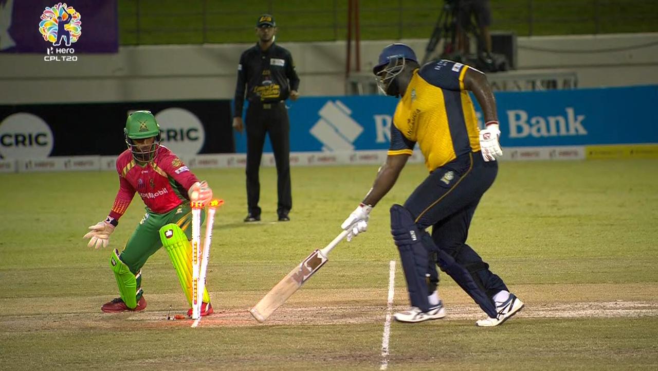 Cricket, Caribbean Premier League, CPL 2019 Rahkeem Cornwall makes run out blunder, video Daily Telegraph