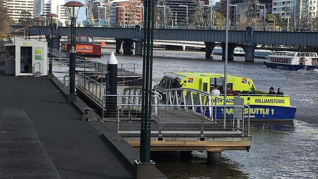 Temporary berths have been set up near Sandridge Bridge. Picture: Supplied