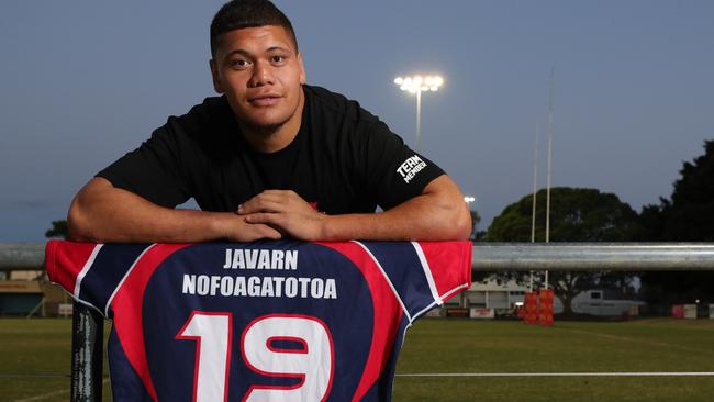 Runaway Bay Prop Doryaan Hape Apiata dedicated the 2020 grand final to his cousin Jahvarn Nofoagatota, who committed suicide in 2019. Picture Glenn Hampson.